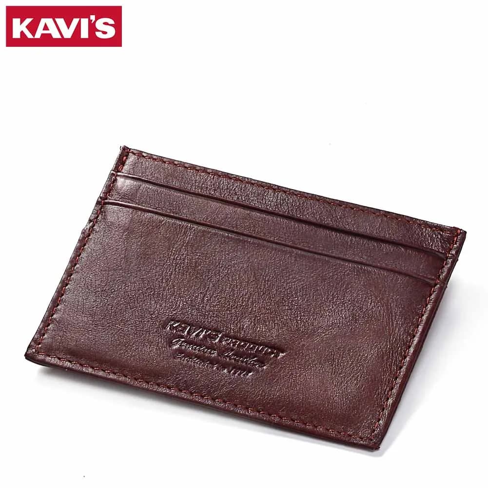 New thin card holder in 100% cow leather for man Mini credit card holder slim ID Credit card holder Wallets with minimalist front pocket