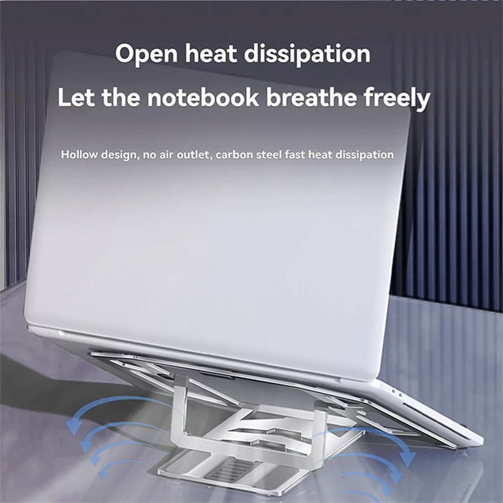 Supporto per laptop in acciaio al carbonio da 1 pezzo Supporto per tablet sospeso per rialzo da tavolo Supporto di raffreddamento per laptop all-in-one ultrasottile