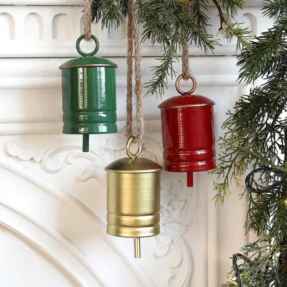 Creative Christmas Bell Pendant Exquisite Antique Christams Cow Bells Handmade Crisp Sound Bell Wind Chimes