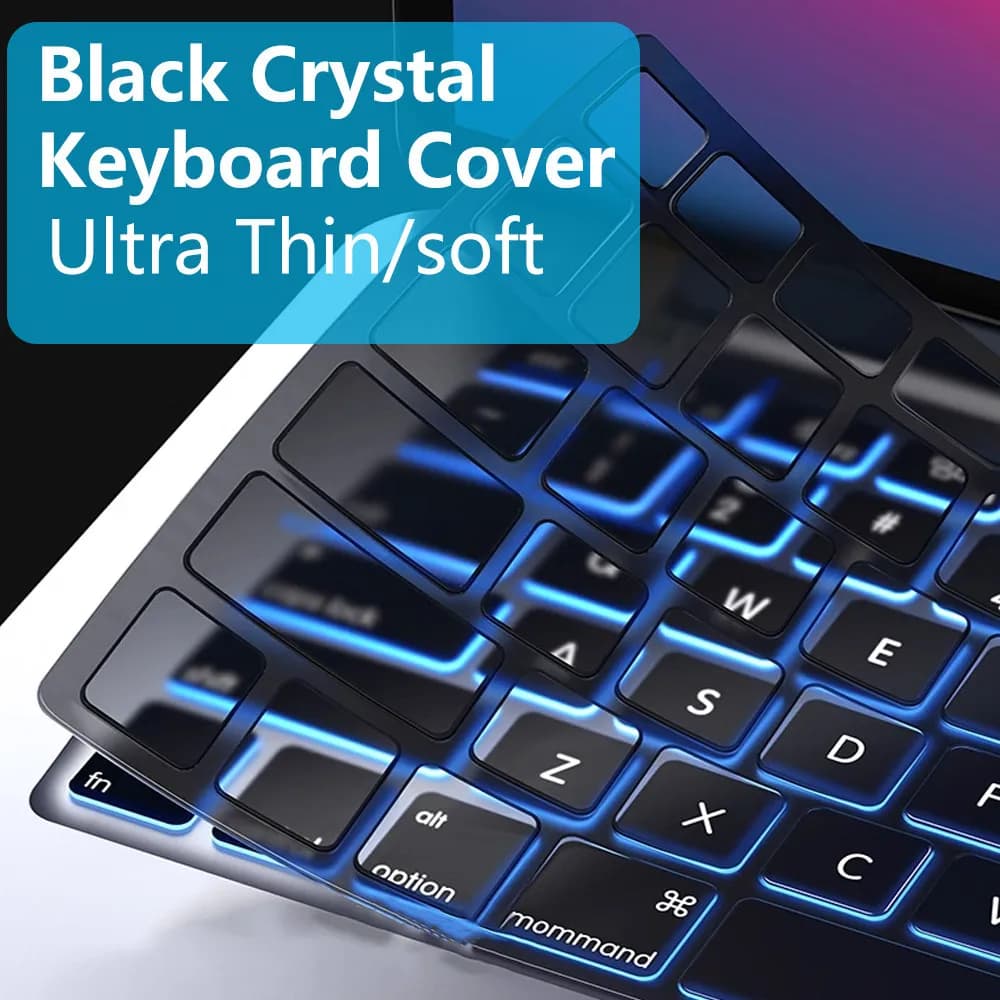 Pellicola protettiva per tastiera morbida in TPU ultra sottile di cristallo nero americano per 2024 MacBook Air M1 M2 M3 Pro 14 16 air 13.615 A3113 A3114 A2337