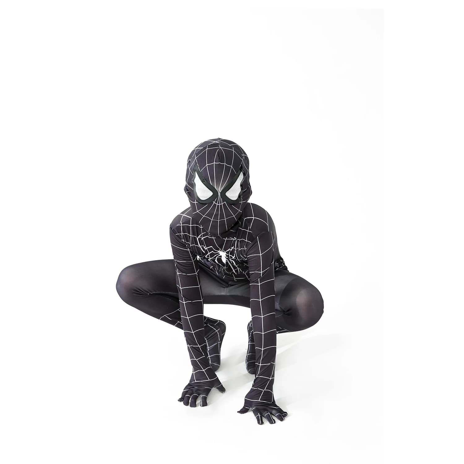 biack spider man Costume da supereroe Body per Spandex Zentai Halloween Cosplay Tuta stile 3D