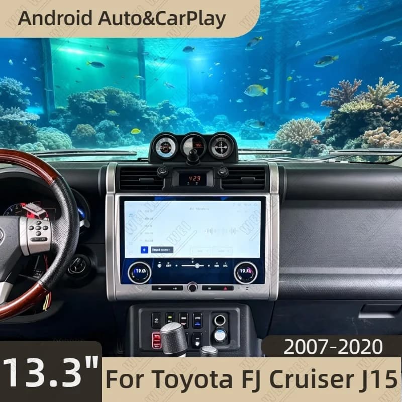 13.3" Android 13 Auto CarPlay Car Radio For Toyota FJ Cruiser J15 2007-2020 Screen DSP Navi Stereo Bluetooth Multimedia player