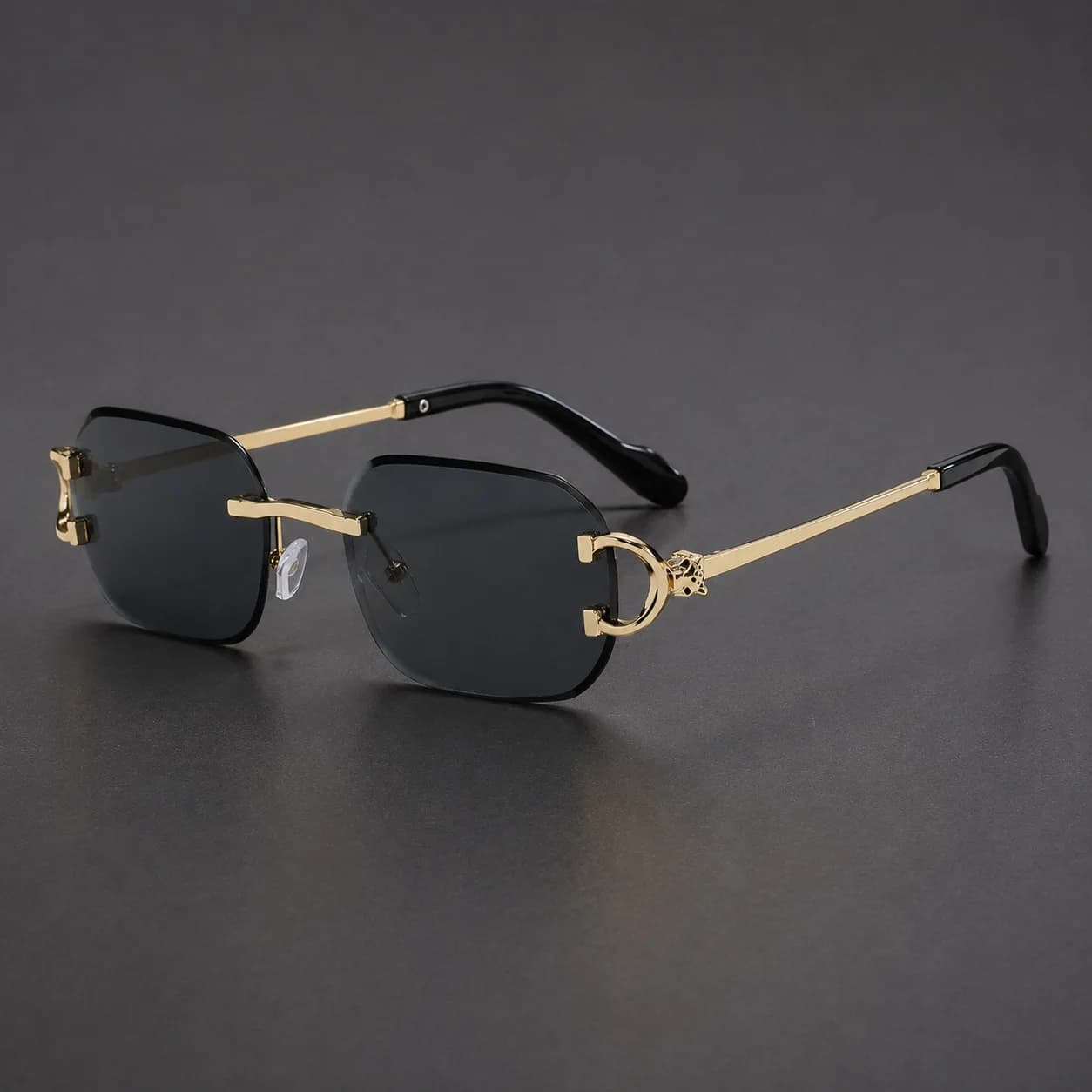New sunglasses 2026 high-end women's metal sunglasses men's frameless