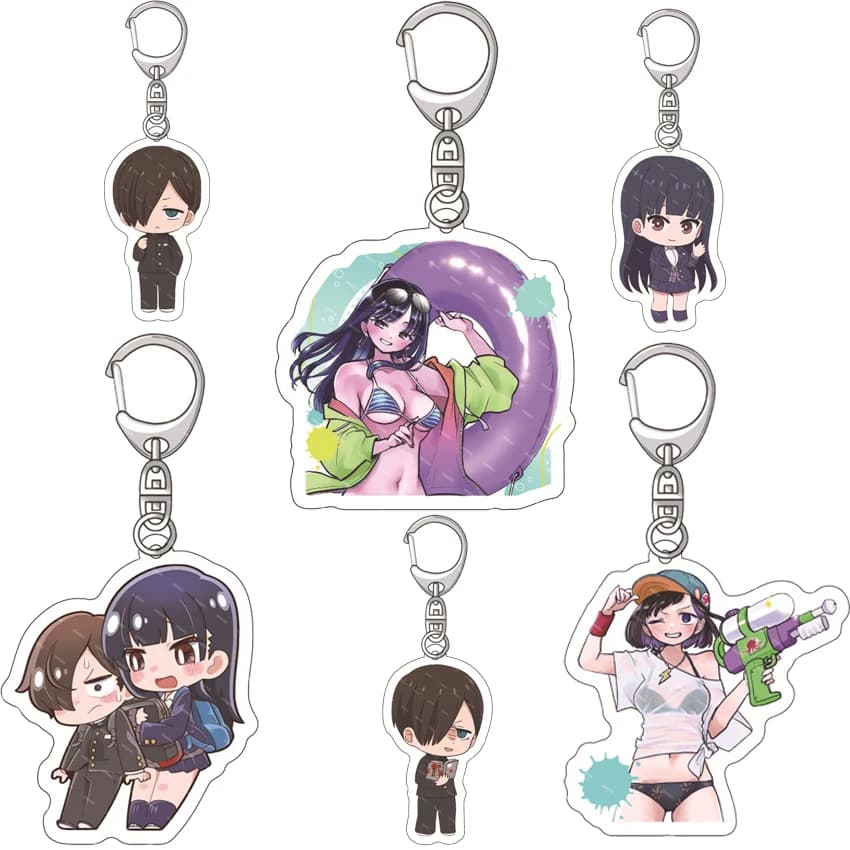 55MM Anime The Dangers in My Heart‌ Acrylic Keychain Ichikawa Kyōtarō Yamada Anna Chihiro Kobayashi‌ Figure Pendant Gifts