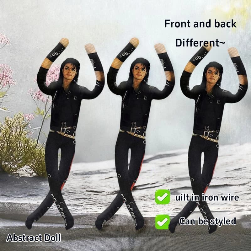 Michael Jackson Plush Doll With Wire Frame Poseable Figure Movable Joints Abstract Toy Fan Collectible Gift Home Decor