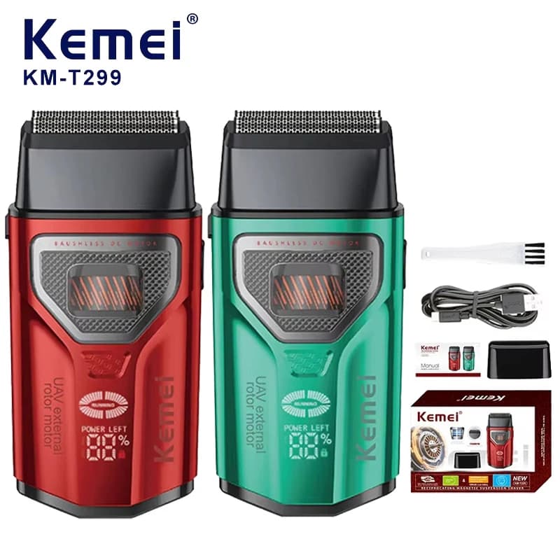 Professional KEMEI KM-T299 regulator with double lamina, LCD display and external rotor brushless motor for men