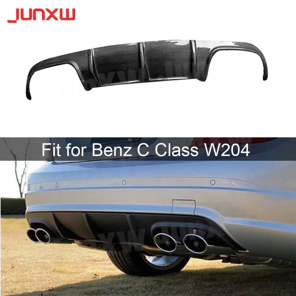 Spoiler per labbro diffusore paraurti posteriore in fibra di carbonio per Mercedes Benz Classe C W204 C63 Berlina AMG 2008 - 2011 Diffusore per labbro posteriore