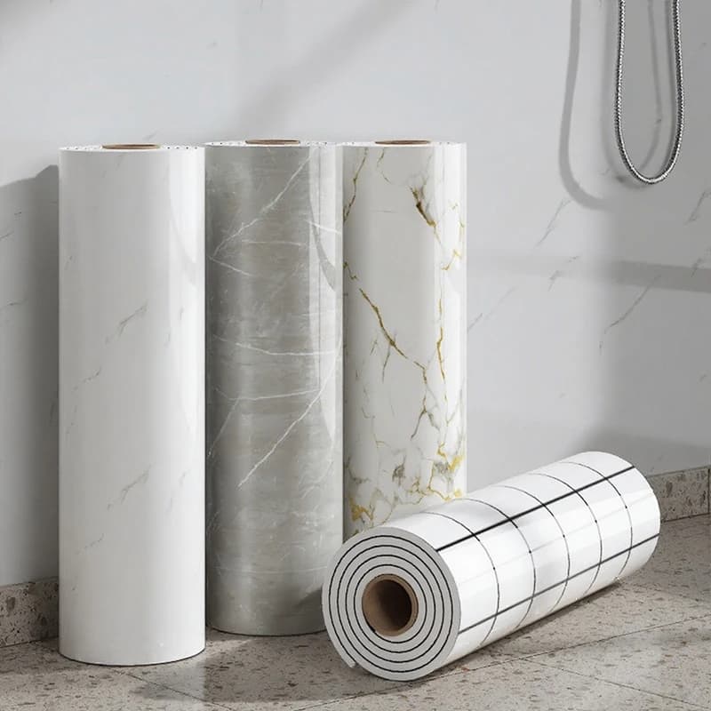 1 rotolo 40 cm marmo imitazione piastrelle di ceramica carta da parati autoadesiva schiuma spessa camera da letto carta da parati cucina adesivo da parete a prova di olio