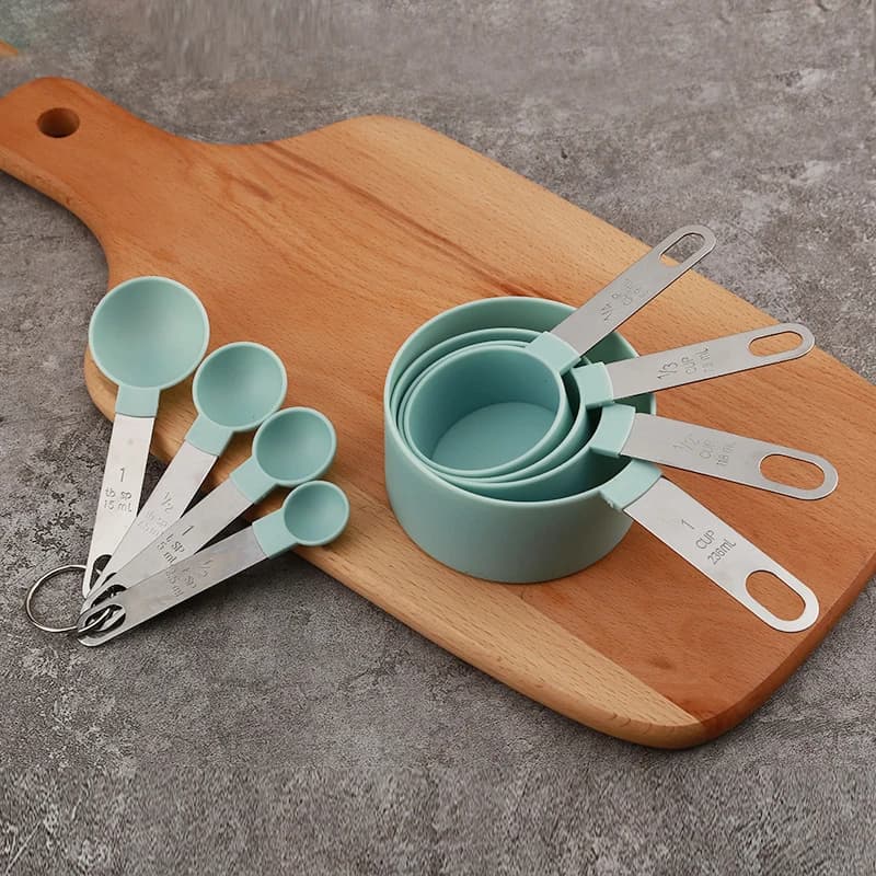 8PCS Misurini Cucchiai Set Per Cottura Della Torta Pasticceria Utensili Da Cucina Manico In Acciaio Inox Utensili Da Cucina Accessori Gadget