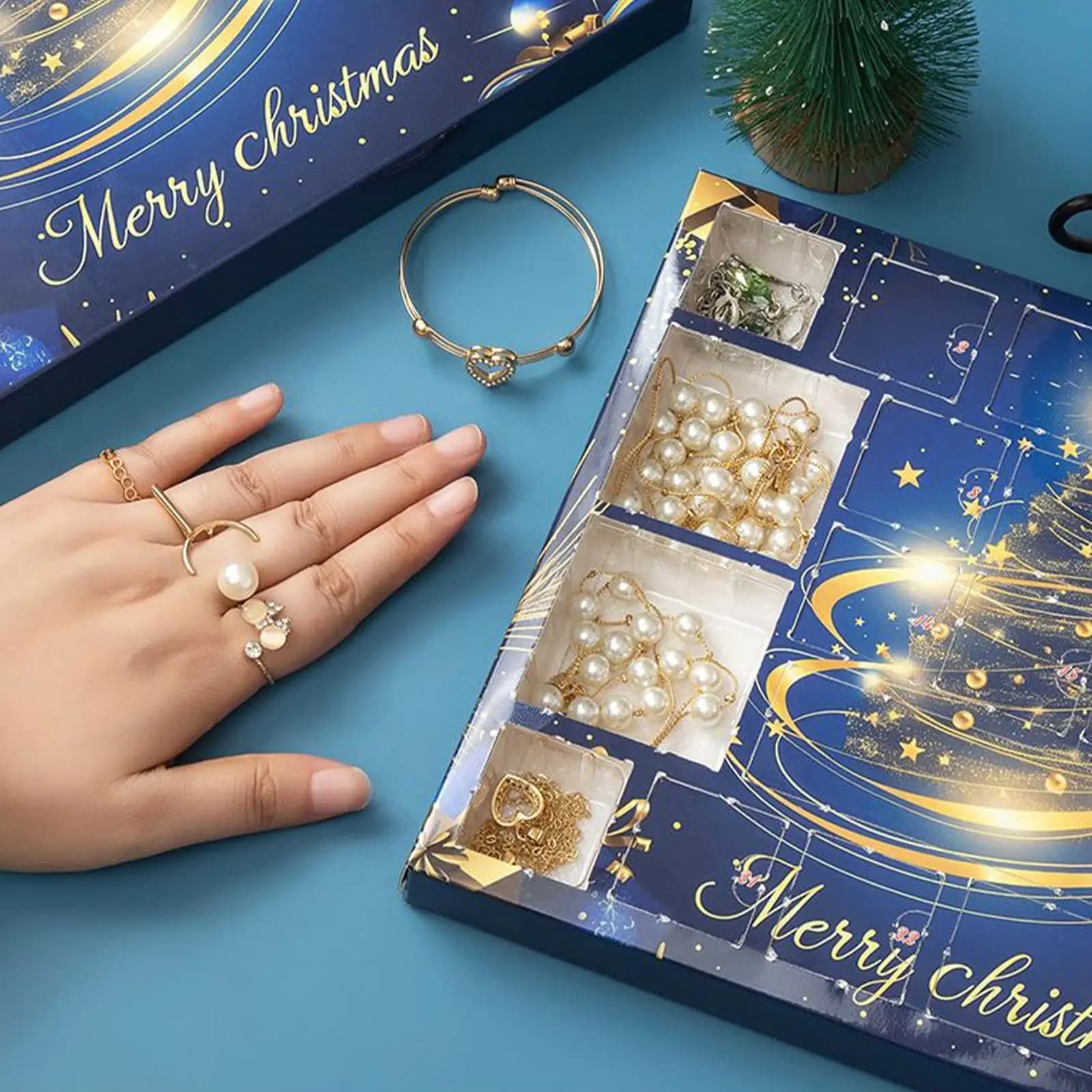 Calendario natalizio Avvento 24 giorni Collane 2025 Collana Bracciali Fascino natalizio per donne Ragazze Moglie Inverno quotidiano