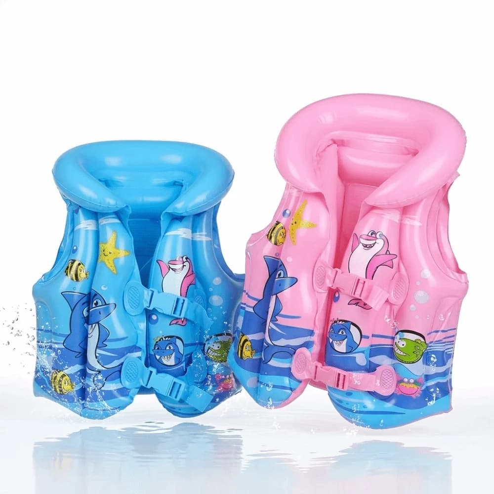Safety PVC Children Safety Vest Independent Airbags Inflatable Float Vest Reusable Swim Aid Kid Life Jackets Water Activities