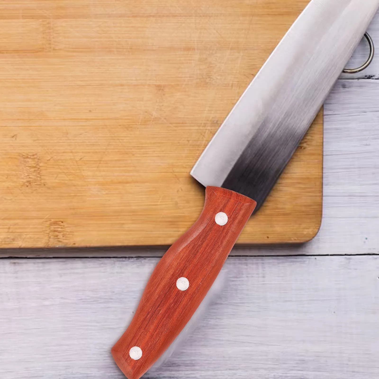 2Pcs Sturdy Solid Wood Replacement Knife Handles for Kitchen Knives Comfort Grip DIY Knife Making Repair Wooden Handle Set