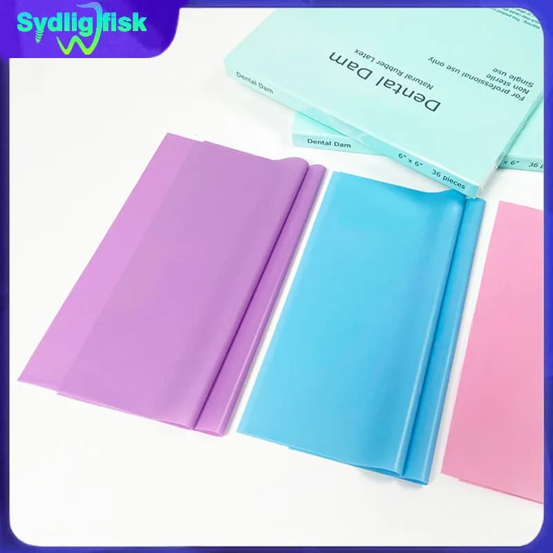 6''X6'' 36 Pz/Scake Non Sterile Rubber Dam Dentale Natural Rubber Sheet Barrier Dam Oral Dentist Whitening Materials