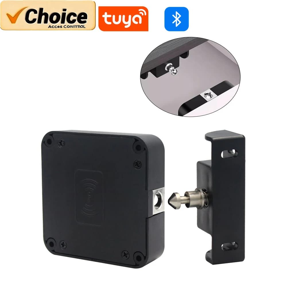 Tuya Smart Hidden Lock - IC/NFC senza chiave e controllo app per armadio/cassetto in legno (installazione invisibile, sicurezza dei mobili)
