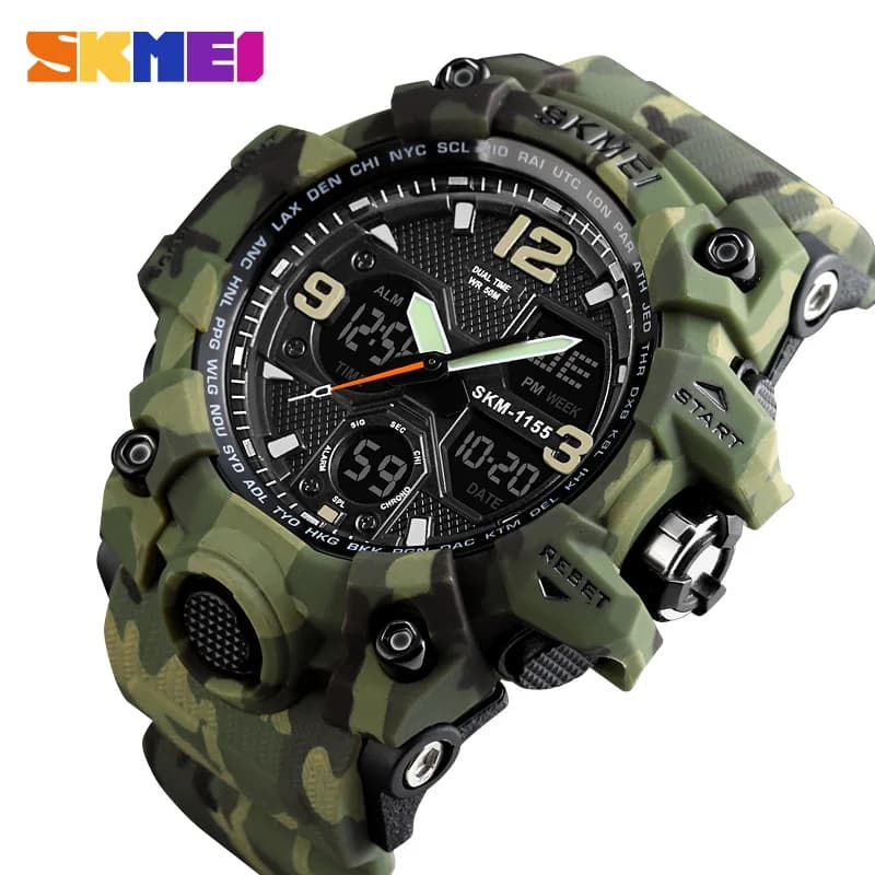 SKMEI 1155B Sport Men's Watch Digital Military Watch Sports Watch 5Bar Waterproof Dual Display Wristwatches Relogio Masculino watch