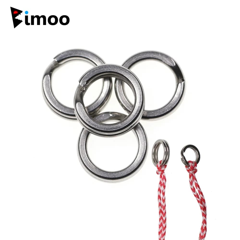 Bimoo 20pcs anello da pesca diviso esca in acciaio inossidabile accessorio per la pesca nessuna ruggine in acqua salata