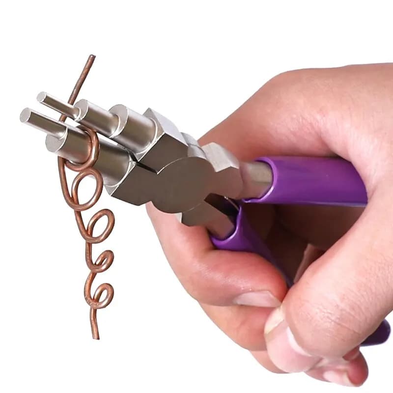 Pinza per gioielli Pinza per fucili 6 in 1 Pinza per piegatura in filo di acciaio al carbonio per passanti da 3 mm a 10 mm e anelli di salto
