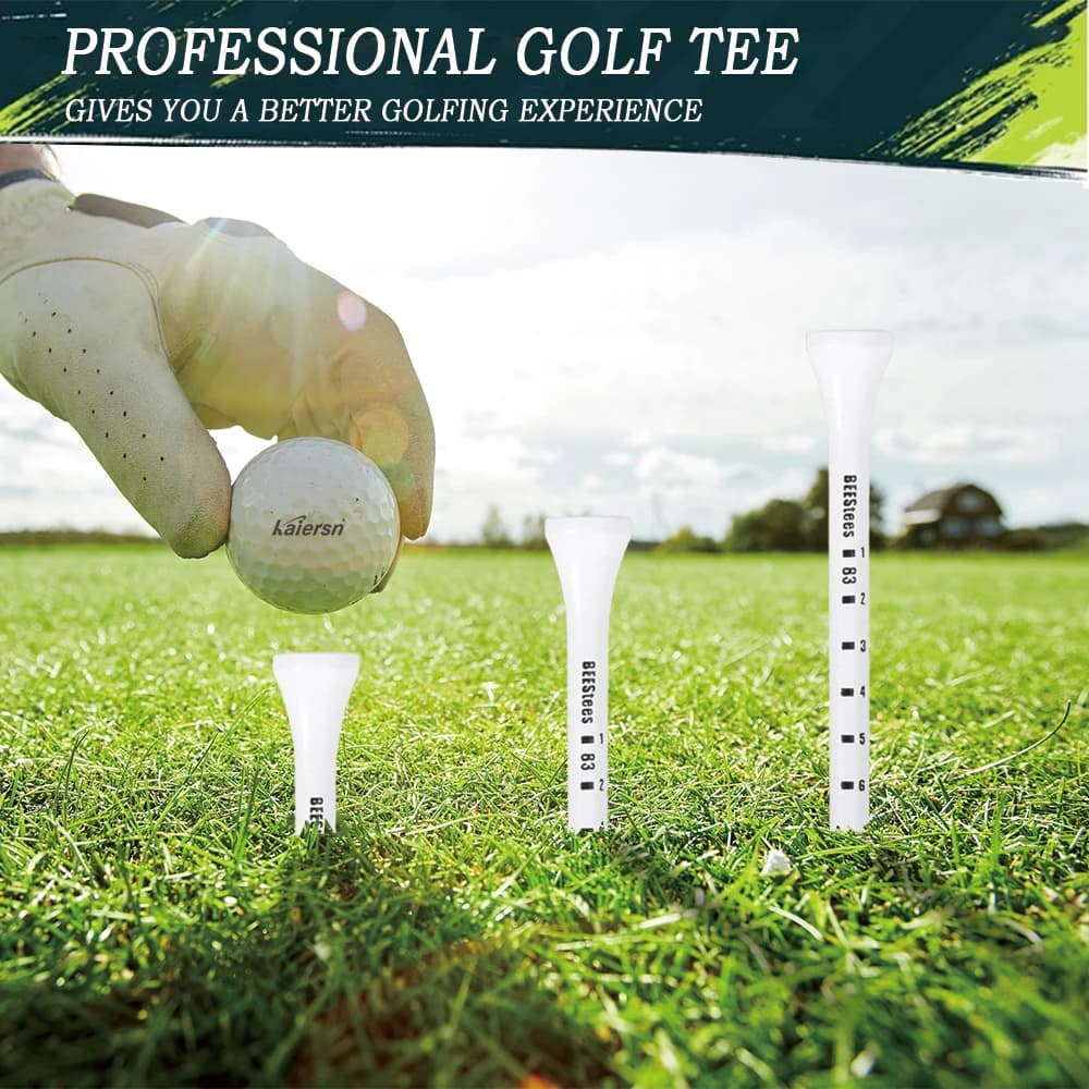 50 Pezzi di Tee da Golf in Legno Premium con Indicatori di Altezza - Design Antiscivolo per una Posizione Perfetta della Palla, Accessori da Golf Durevoli