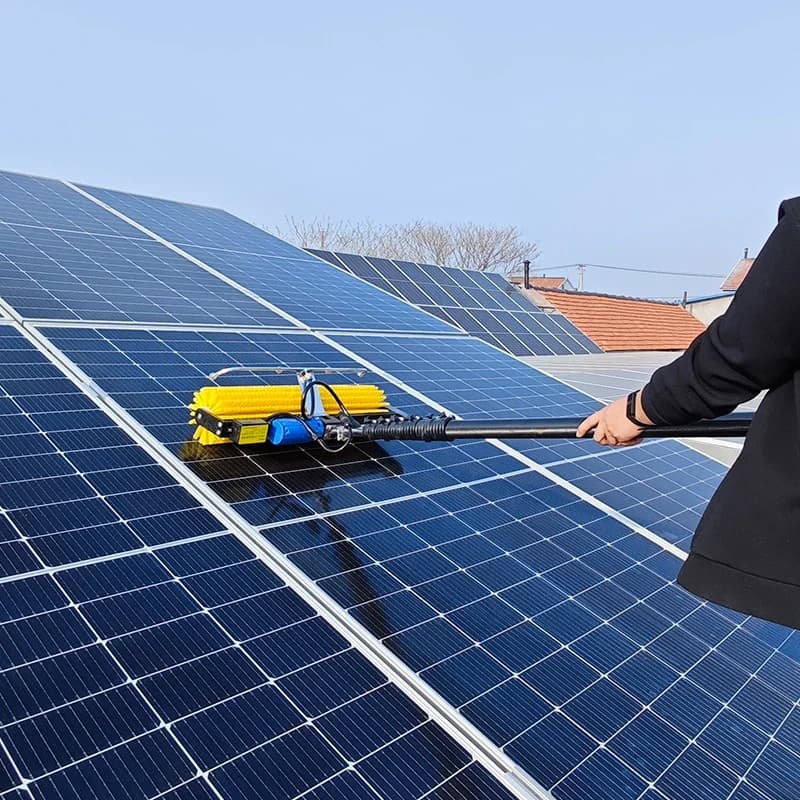 Solar panel rotary cleaning robot brush manual electric water drying roller brush