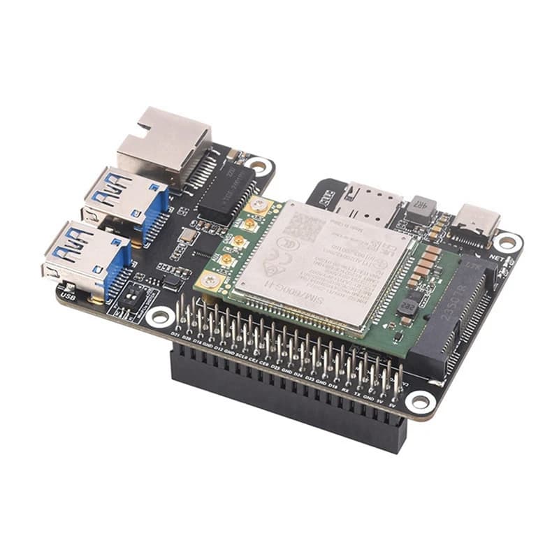 Per 5 PCIe a MiniPCIe 4G Gigabit Ethernet RJ45 USB HUB HAT + scheda adattatore con moduli 4G SIM7600G-H-PCIE-A75P