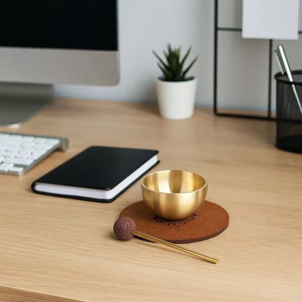 Portable Mini Singing Bowl Healing Stress Relief Sound Bowl with Stick Therapeutic Use Tibetan Singing Bowl Sound Healing
