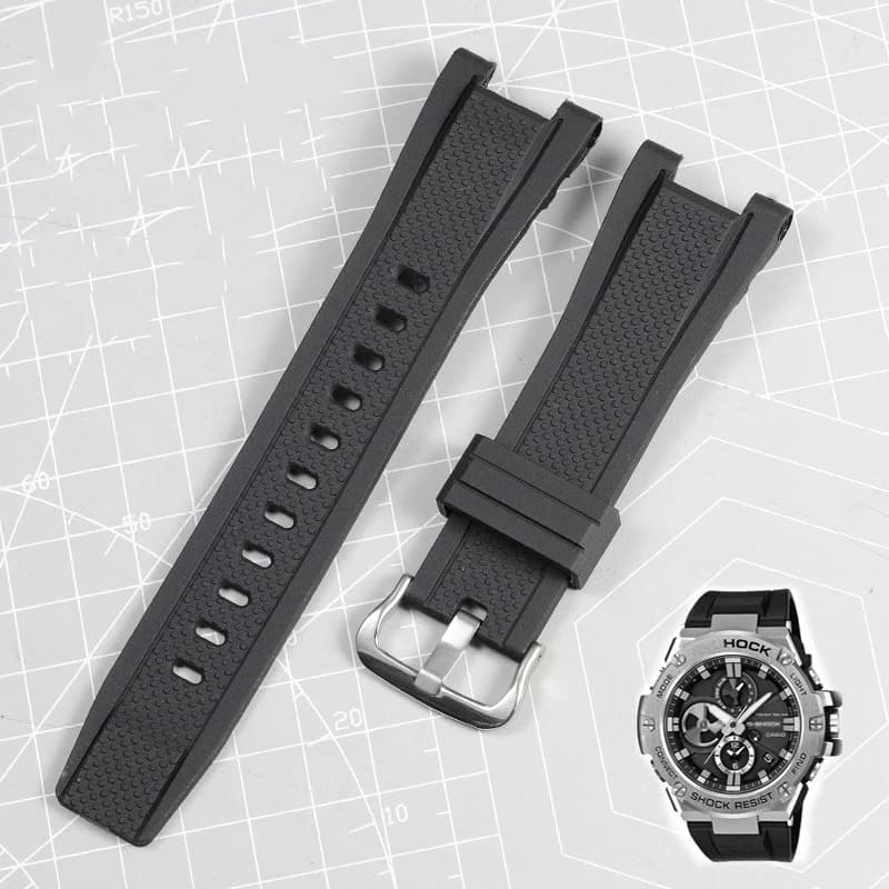 Silicone Rubber bracelet for casio GST210 GST-W110/S130/B100/S100G/S110/410 watch strap high quality watchband wristwatches band