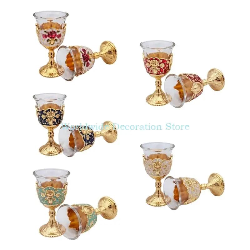 Q39B Confezione da 2 eleganti bicchieri da vino in vetro con incisione a forma accessori da bar con motivo per e