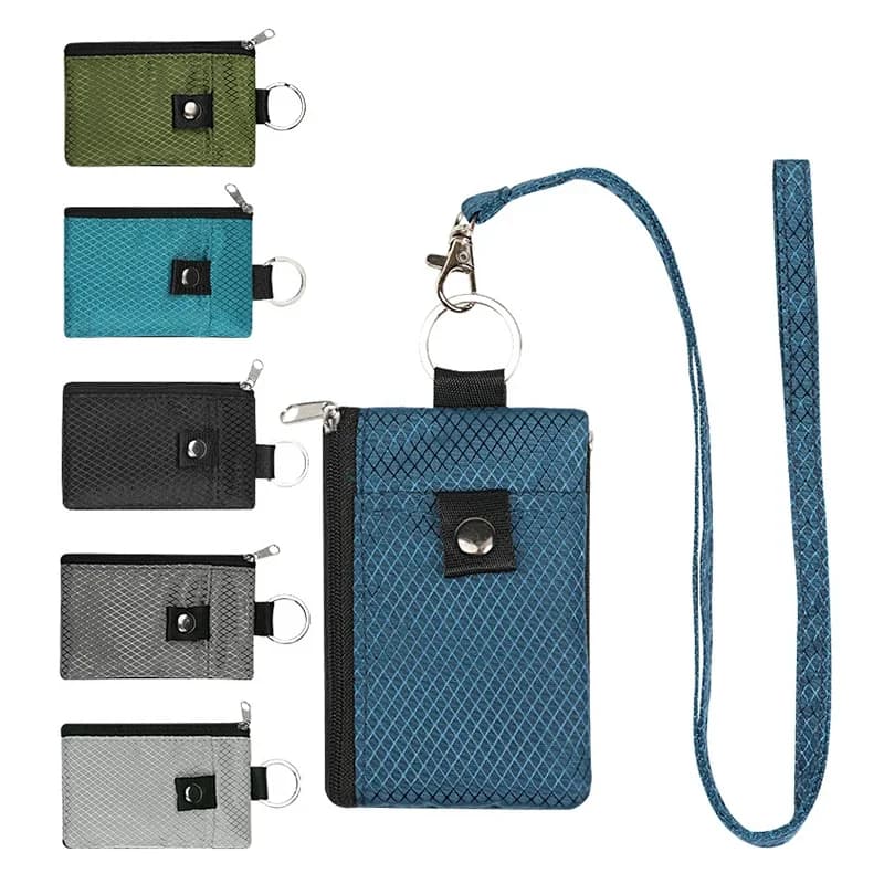 Nuovo mini portafoglio con tracolla per prevenire il furto Borsa per carte di credito Portafoglio zero Borsa per blocco segnale RFID per donna uomo