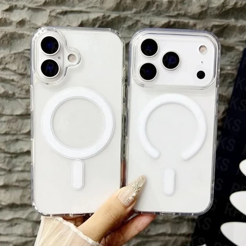 Soft TPU Magnetic Phone Case For iPhone 17 Pro 13 11 16 Pro Max 15 14 12 Air 17Promax 17pro Shockproof Transparent Funda Cover