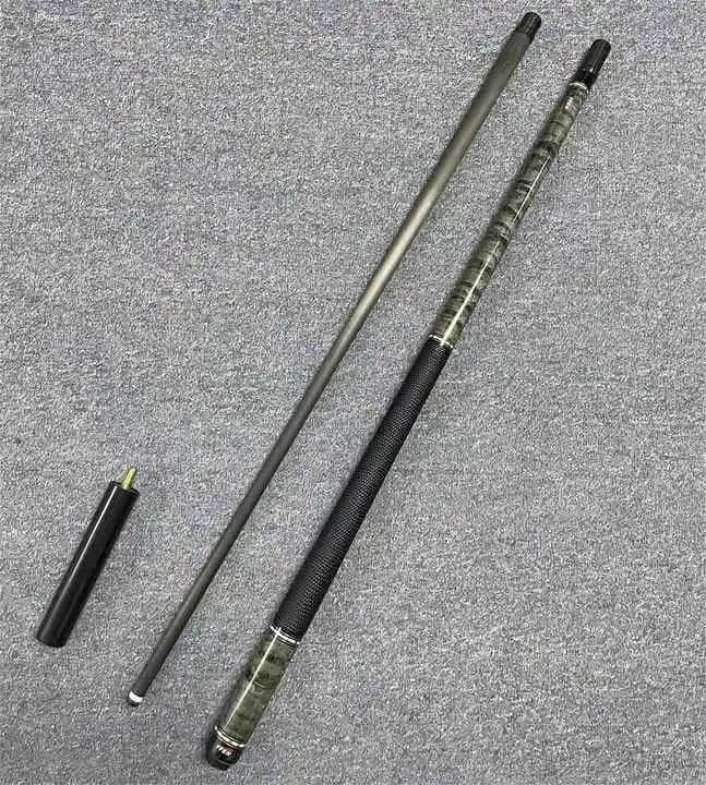 Vendita calda Yfen Fibra di carbonio Biliardo Carbonio Stecca da biliardo Punta da 12,5 mm con impugnatura e estensione in pelle