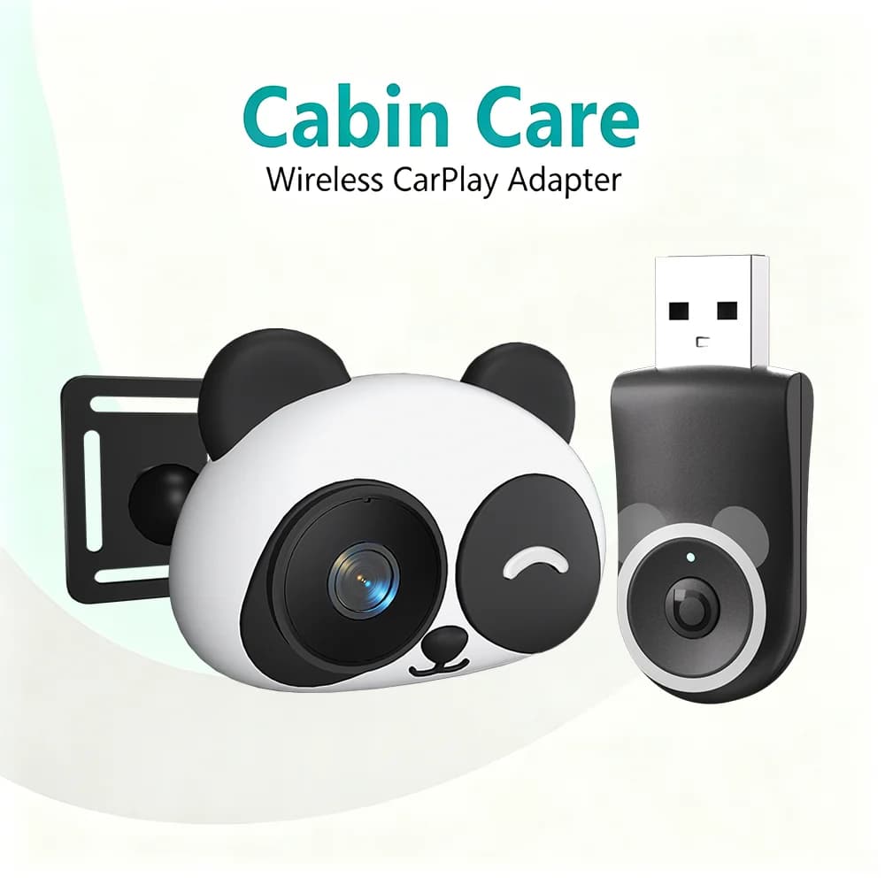 Wireless CarPlay Baby Monitor Camera Adapter Rearview InCar Infant Pet Monitor Wired-to-Wireless Box Plug&Play for Car Backseat