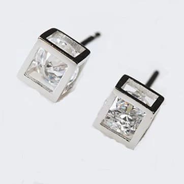 Gioielli in argento sterling 925 da donna, orecchini quadrati con zirconi trasparenti, regalo per ragazze e donne