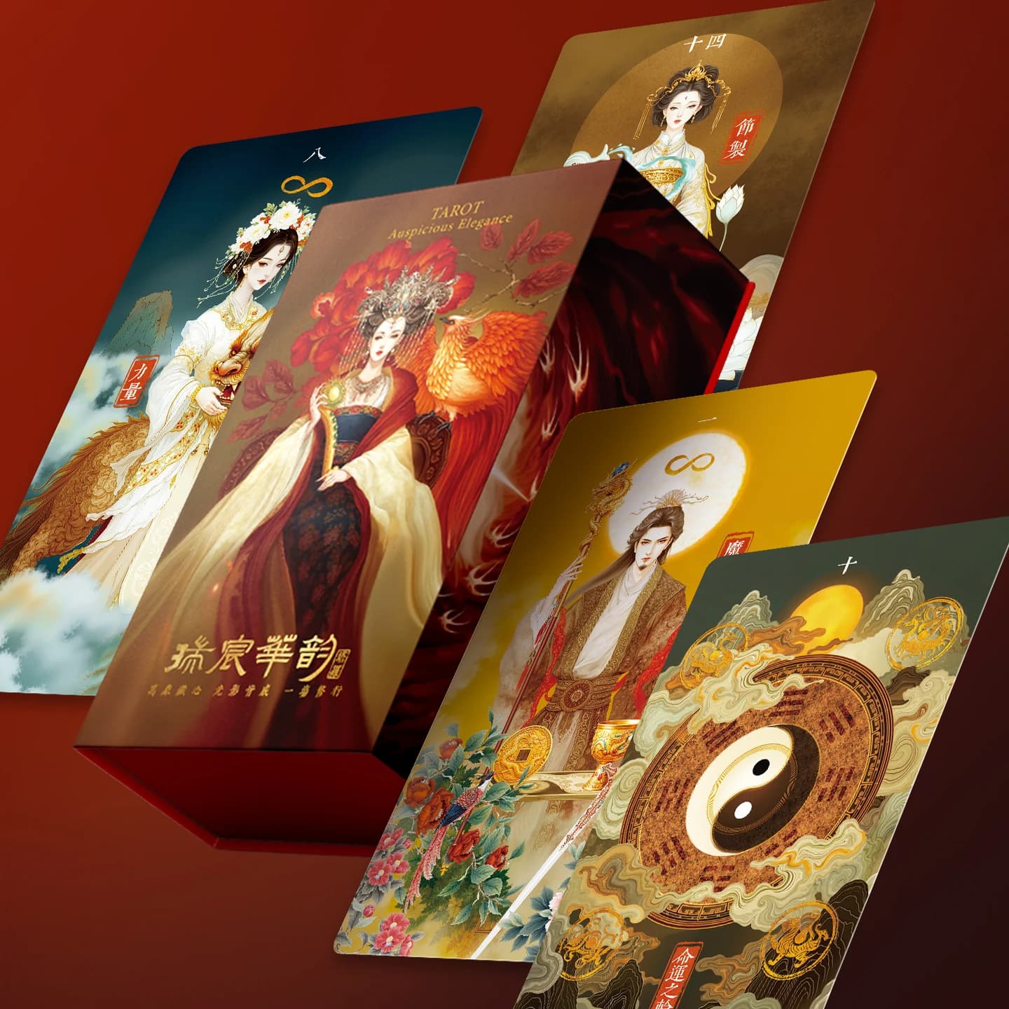 Nuove Carte dei Tarocchi 2026 Estetica Orientale 78 Carte Edizione da Collezione Auspicious Elegance Tarot Oracle Originale Rider Waite