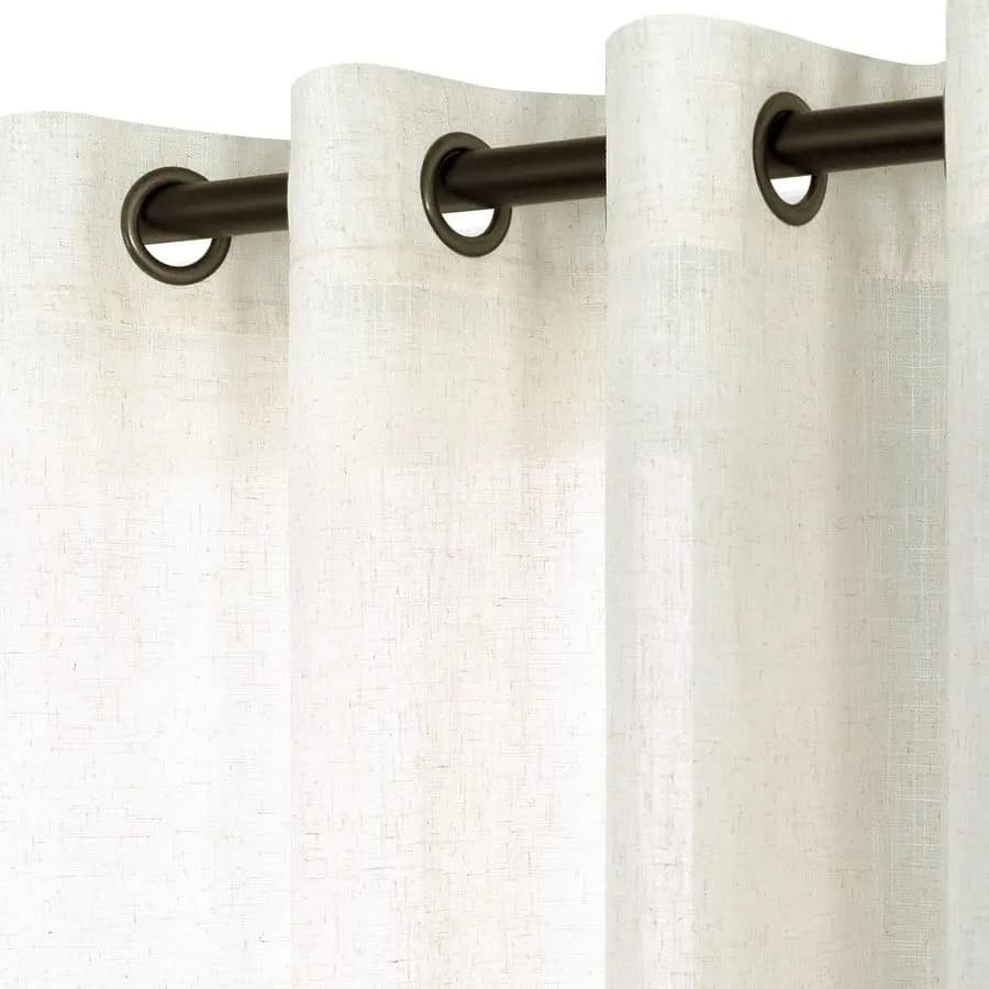 Curtains Lengths 102 Inch for Living Room, Set 2 Panels, with Dark Eyelets, Light Filtrants, Linen Semi-transparents, for Bedroom