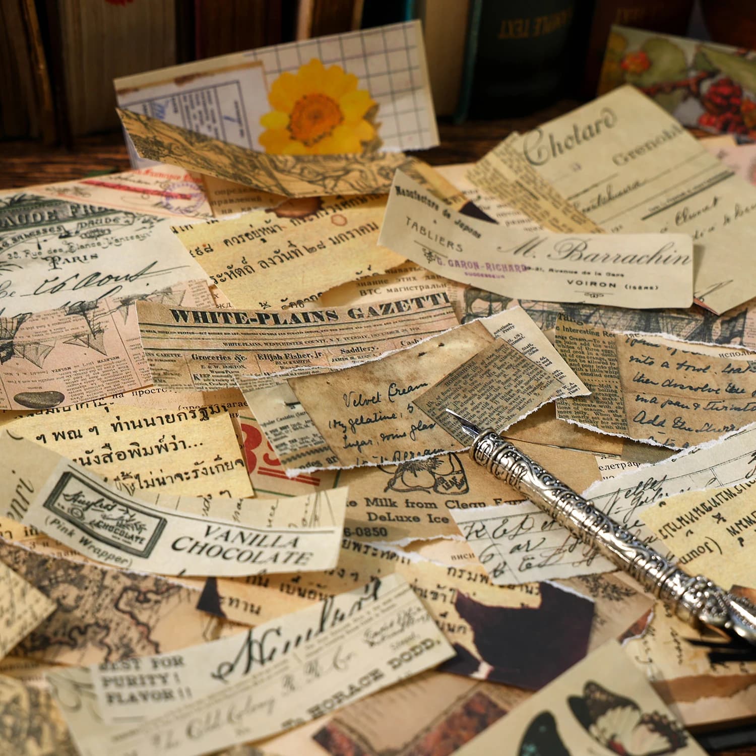 60 sheet Creative Scrapbook Vintage Materials Paper Combo Kit DIY Junk Journal Collage Photo Album Retro Art paper