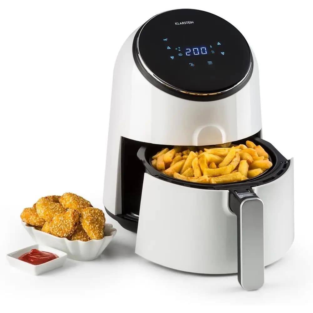 Friggitrice ad Aria Calda, 1300W, Capacità 2,5L, Multifunzione 3-in-1, Rivestimento Antiaderente CeraPlus, Bianca