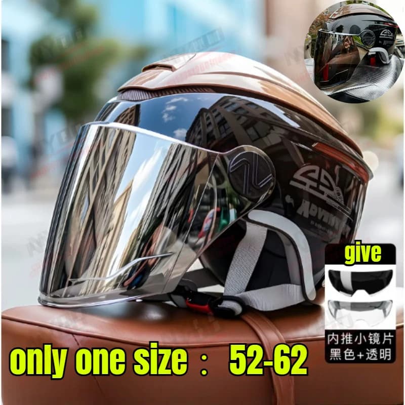 Nuovo Casco Estivo Mezzo Integrale per Moto con Design Riflettente, Protezione UV, Traspirante per Scooter e Bici