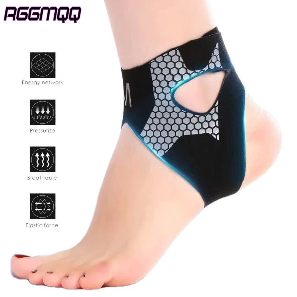 Supporto per Caviglia (1 Pezzo) – Fascia Compressiva Traspirante in Neoprene per Distorsioni alla Caviglia, Fascite Plantare e Sollievo da Tendinite