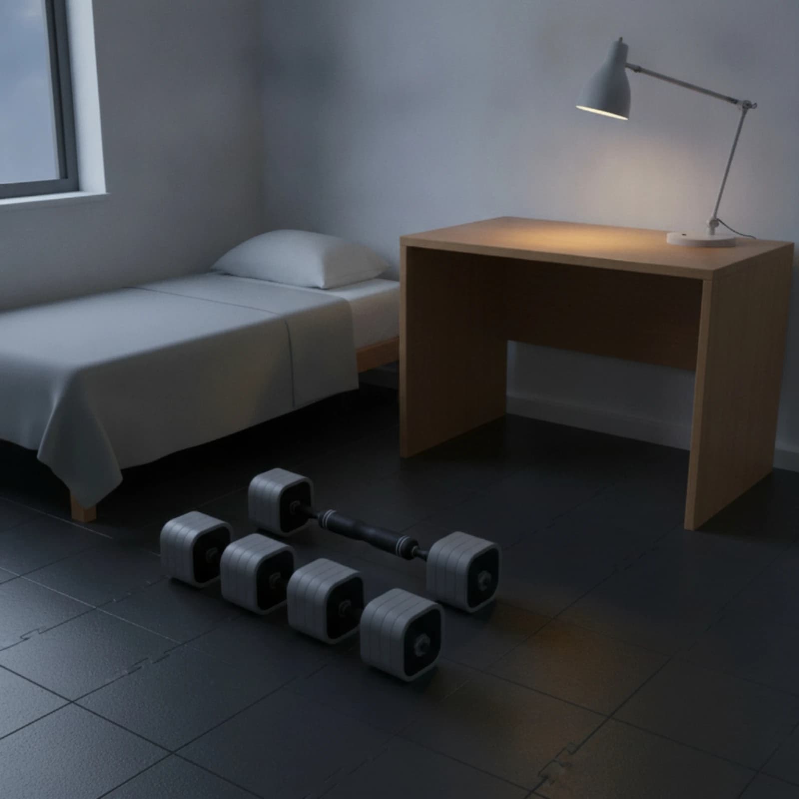 Adjustable Dumbbell with Square Plates Non-Slip Weight Set with Handles Dumbbell with Connector Compact Weights Long-Lasting