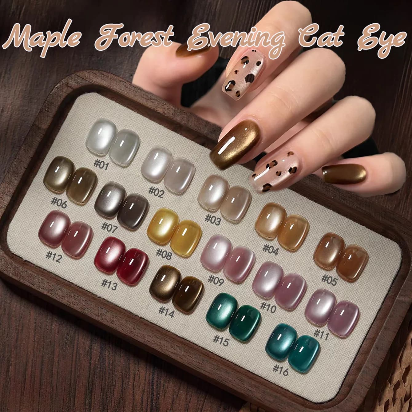 12ML 1-16pcs Inverno E Autunno Sbiancamento Fenglin Sera Cat Eye Magnete Gel Smalto per unghie Unghie nere Unghie dorate Forniture per unghie