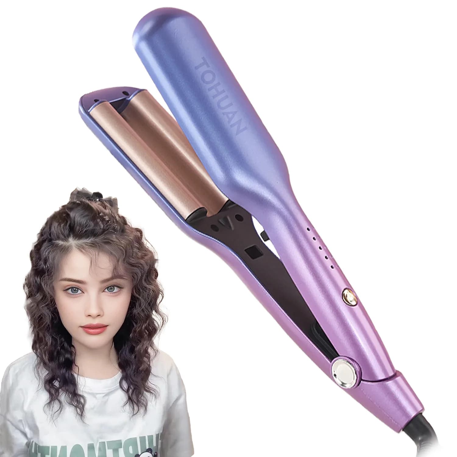 Beach Hair Waver Crimper Hair Bigodino Deep Waver Curling Iron 16 mm curling rack with ceramic tormaline barrel Double tension