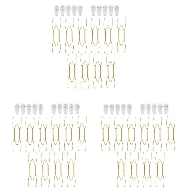 Stainless Steel Plate Hangers For Walls Compatible Decorative Plates Hooks Dish Diaplay Holder With 30 PCS Wall Hooks