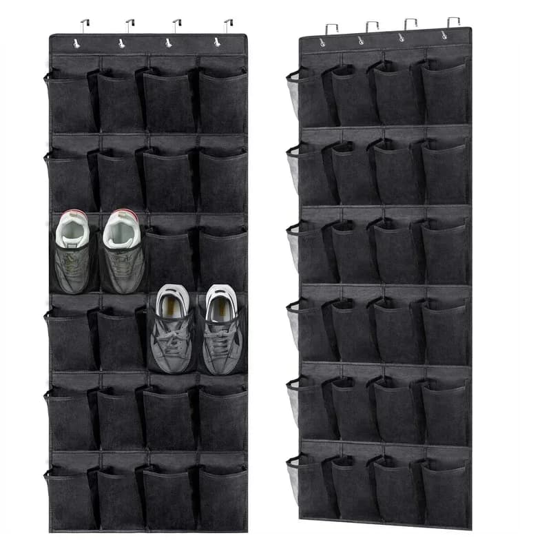 Scarpiera sopra la porta con 24 grandi tasche in rete, organizer per scarpe da appendere per armadio, scarpiera da appendere