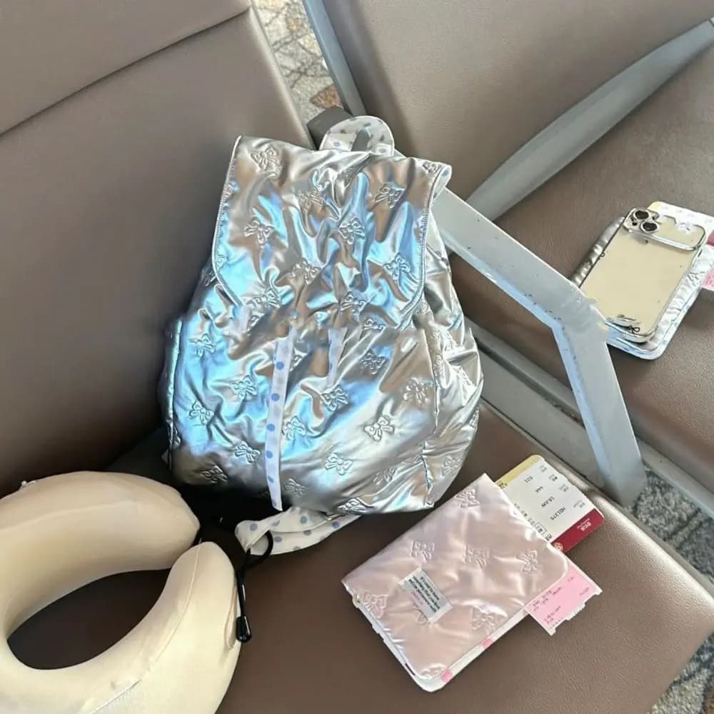 Portable Pink Silver Passport Cover PU Bowknot Card Holder Accessories Large Quality Ticket Clamp