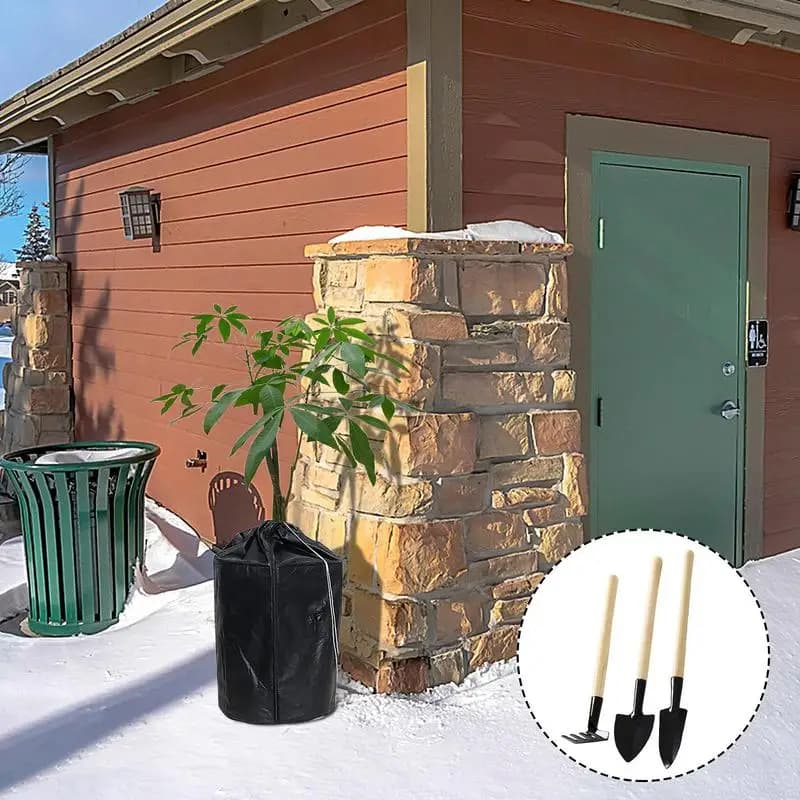 Vase Cover for Winter Plants Antifreeze Cover with 3 small garden tools Thermal cover for plant pot with coulisse and hinge for