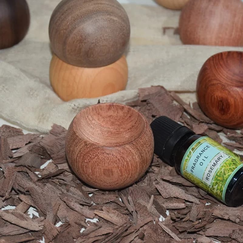 1PCS Wood Ball Essential Oil Diffuser Fragrance Wood 3.4*4.6cm Creative Vehicle-mounted Black Walnut Aromatherapy Perfumed Wood