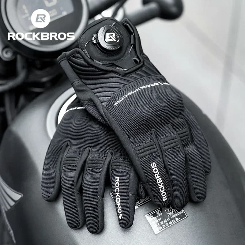 Guanti ROCKBROS Touch Screen Equitazione MTB Bici Bicicletta Guanti da moto SBR Palm Pad Fitness Arrampicata Guanto protettivo spesso