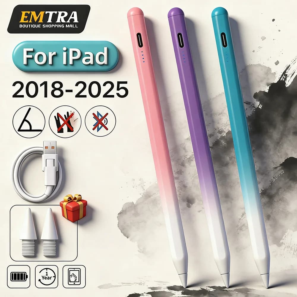 Penna stilo 2025 con rifiuto del palmo per iPad Pro 11/12.9 Air Mini penna protettiva compatibile con schermo di visualizzazione a colori sfumati