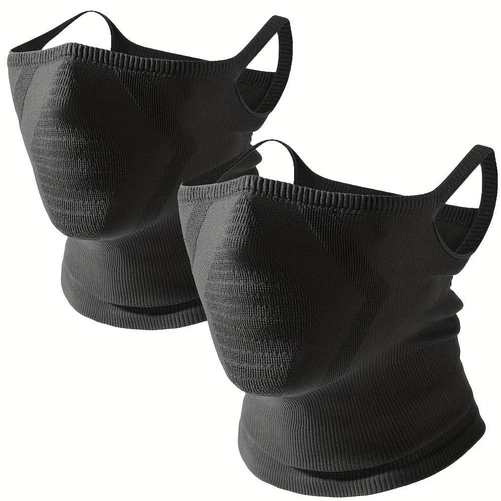 Stretch Elastic Neck Warmer Face Mask Knitted Jacquard Windproof Thermal Neck Cover Nylon Spandex Breathable Neck Gaiter