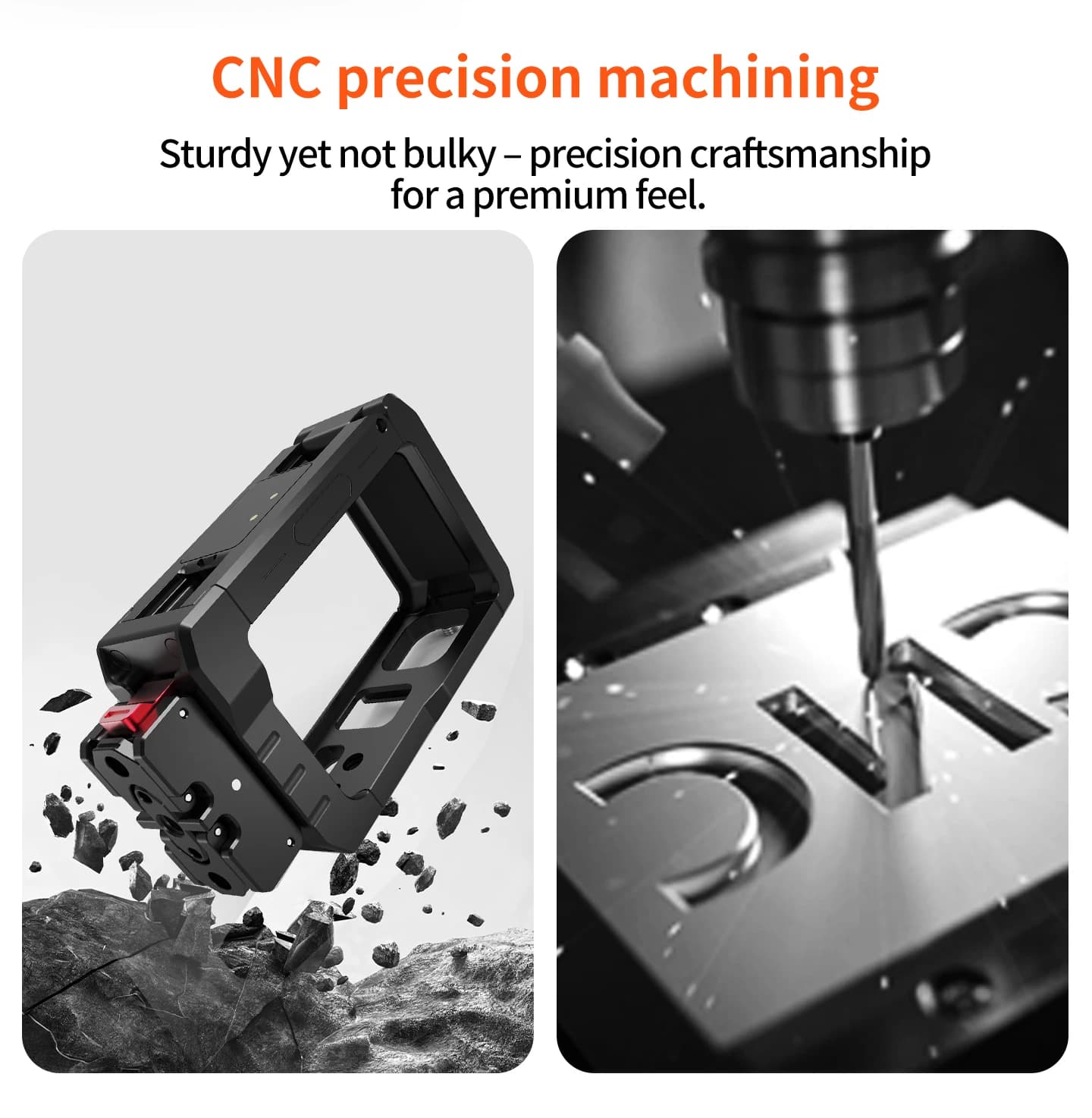 Magnetic Quick Release Aluminum Cage for DJI Osmo Action 3 4 5pro Action Camera Protective Frame With 1/4" Arri Hole Cold Shoe